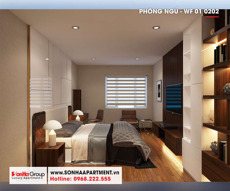 Phòng ngủ view 3 căn hộ cho thuê tại Waterfront City quận Lê Chân Hải Phòng WF 01 0202
